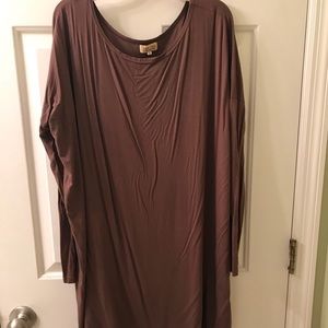 Taupe PIKO long sleeve dress